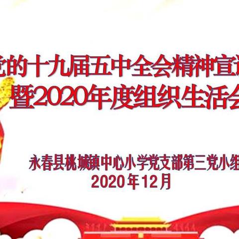 桃城中心小学党支部第三党小组“党的十九届五中全会精神宣讲会暨2020年度组织生活会”在第二中心幼儿园举行