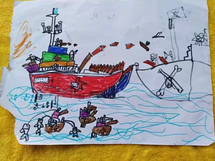 米米,豆豆在蓝天画室学习画画的习作,童真童趣!