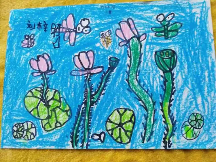米米,豆豆在蓝天画室学习画画的习作,童真童趣!