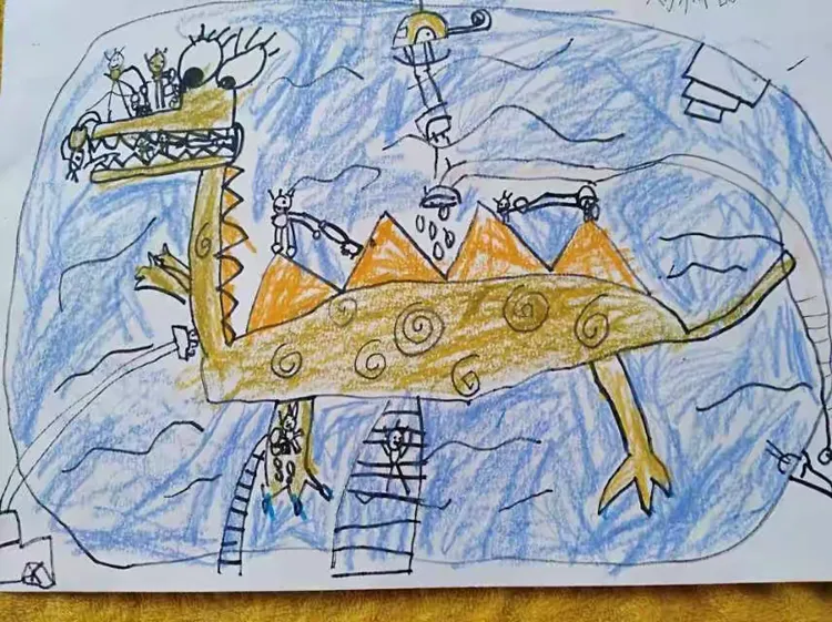 米米,豆豆在蓝天画室学习画画的习作,童真童趣!