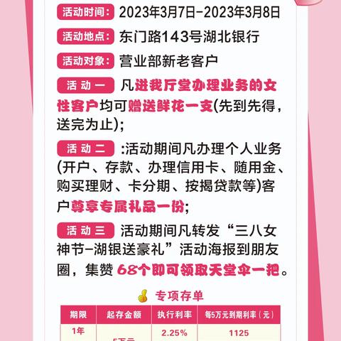 黄冈分行营业部开展女神节活动