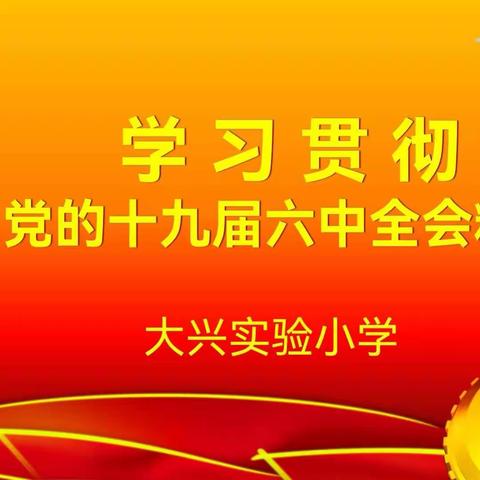 学习全会精神 凝聚奋进力量——大兴实验小学团员学习党的十九届六中全会精神