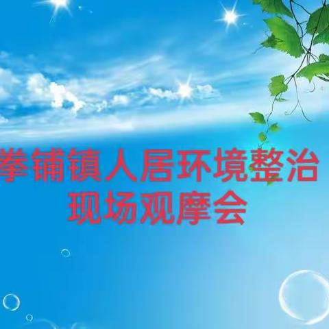 拳铺镇:组织开展2022年秋季人居环境整治现场观摩会