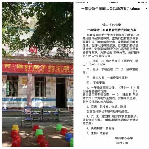 家校共育：做好孩子的引路人                    锦山中心小学一年级家长报告会