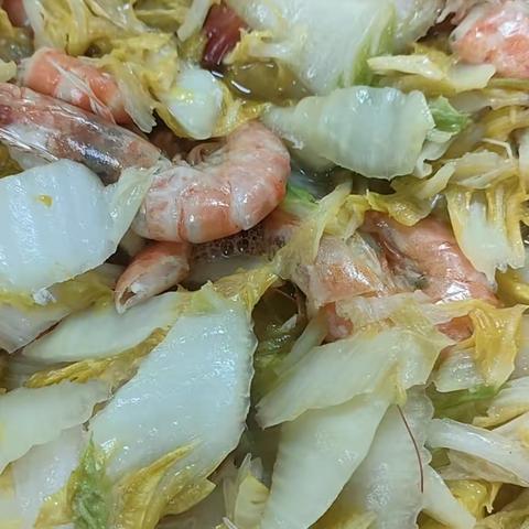 今日特色；海虾炖白菜