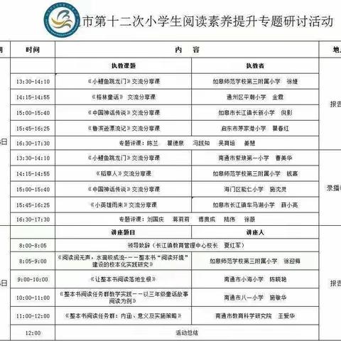 聚焦主题，线上研思——汤园小学语文组线上观摩南通市第十二次小学生阅读素养提升研讨专题活动