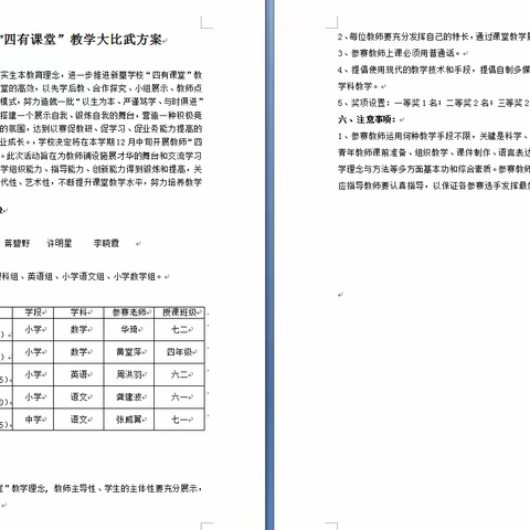 新篁学校”四有课堂”教学大比武