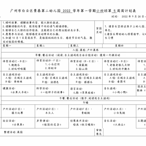 景泰第二幼儿园 一周 加油站