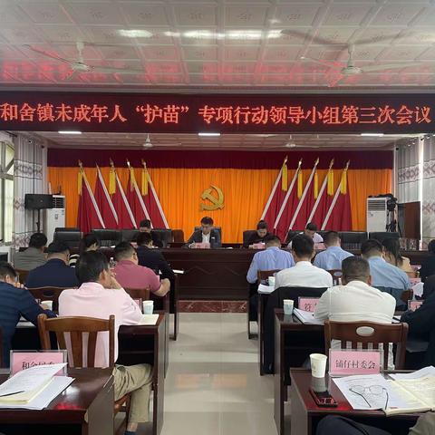 县委常委曹磊到和舍镇召开“护苗”专项行动专题会议