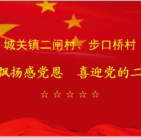 【工作落实年】二闸村、步口桥村党支联合开展“党旗飘扬感党恩  喜迎党的二十大”党员大会暨支部主题党日活动