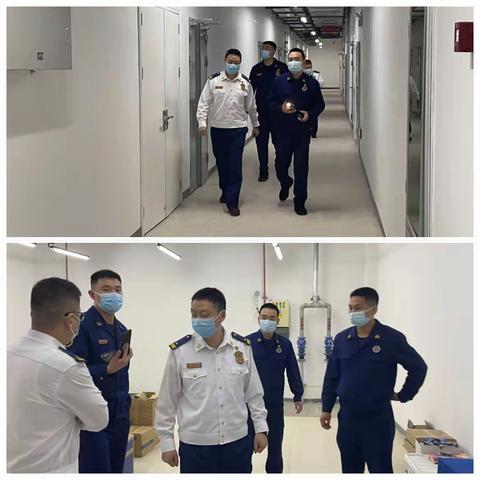 龙岗消防大队叶岭教导员一行来到龙岗特勤消防救援站检查大队战勤保障物资储备情况