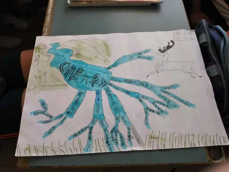 这是孩子们看《驯鹿六季》后做的思维导图