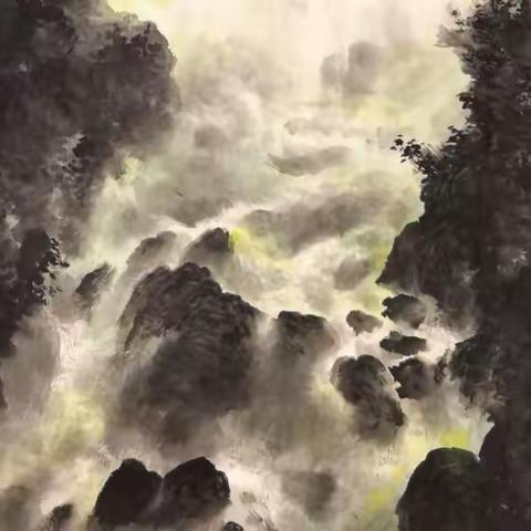 诗配画一《热海探奇》和《五言排律·腾冲热海》