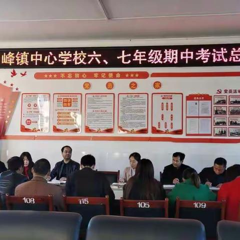 中峰镇中心学校六、七年级期中考试总结会