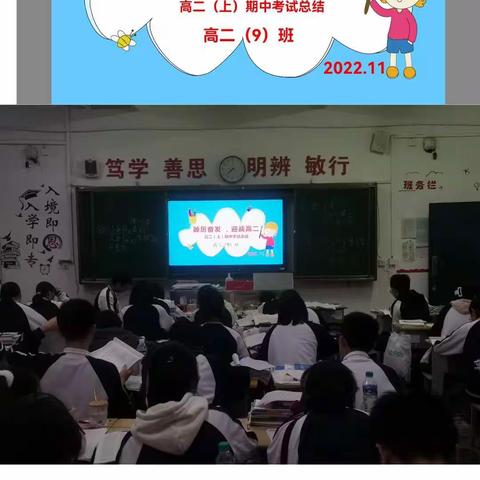 踔厉奋发  迎战高二暨万安中学2024届高二(9)班期中考试总结表彰主题班会