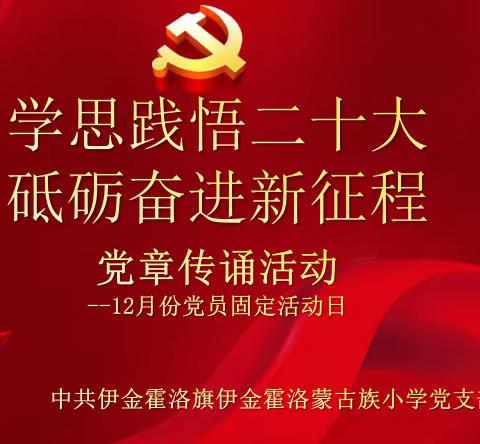 12月党员固定活动日-学思践悟二十大 砥砺奋进新征程 主题党章传诵活动