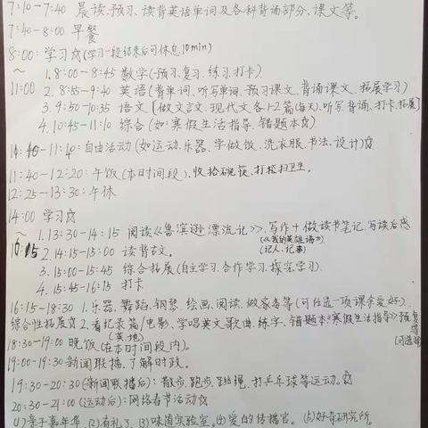 王斯迈的寒假生活