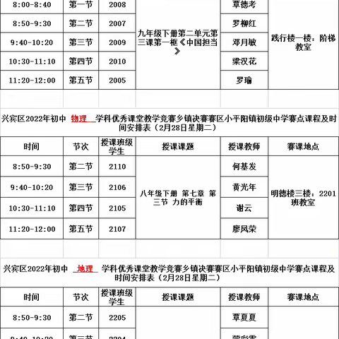 优秀课堂教学竞赛乡镇组决赛——来宾市兴宾区小平阳初级中学