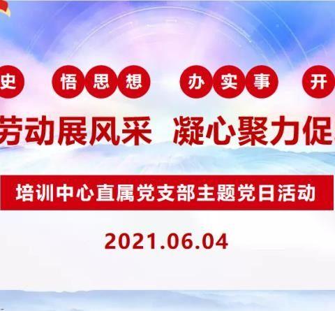 “义务劳动展风采，凝心聚力促发展”——培训中心直属党支部党史学习教育主题党日活动