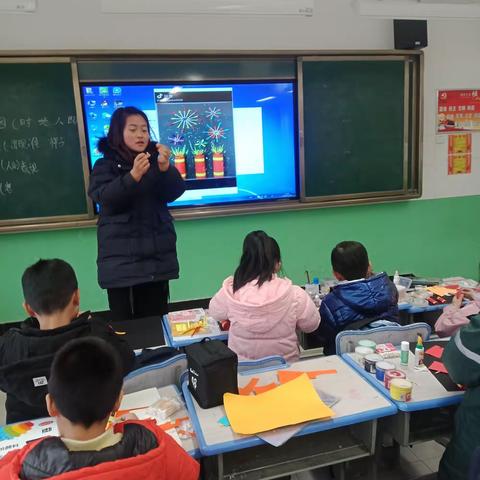 艺彩绽放    快乐成长           鄠邑区光明小学棉签画兴趣小组期末活动纪实