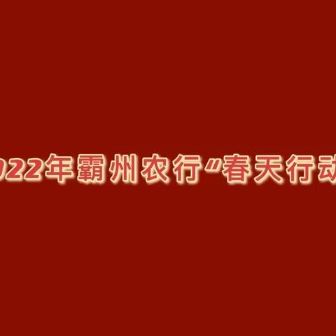 2022年霸州农行“春天行动”