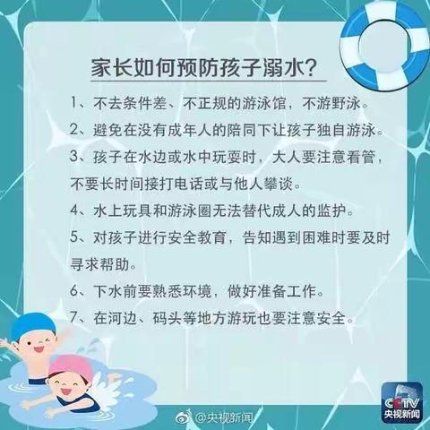 防溺水知识，请和孩子一起学习