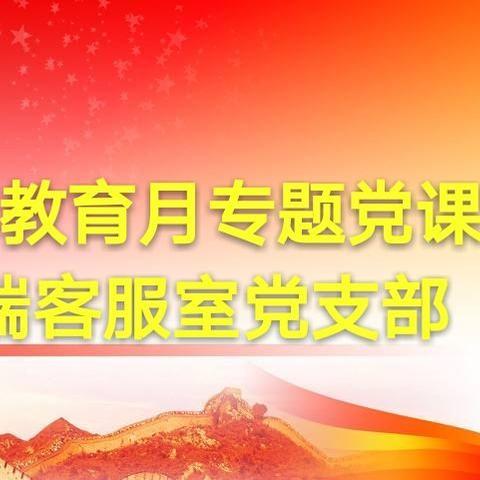 守纪律讲规矩，做合格党员 ——高端客服室专题党课