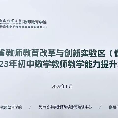 专家引领，提升核心素养——海南省教师教育改革与创新实验区（儋州市）2023年初中数学教师教学能力提升培训