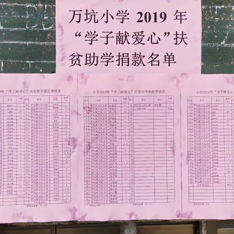 万坑小学2019年″学子献爱心″扶贫助学捐款活动