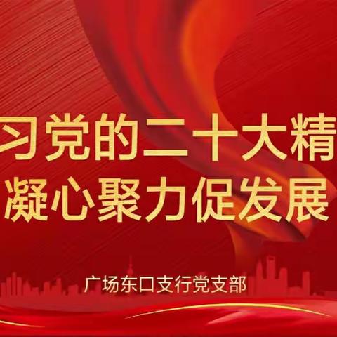 广场东口支行党支部学习党的二十大精神