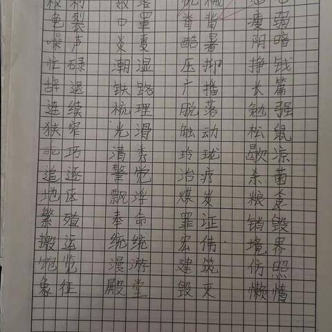 11月18日14～18课词语听写情况