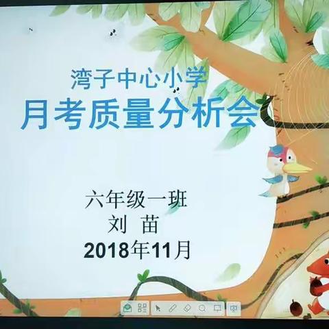 湾子中心小学六年级一班数学月质量检测分析会