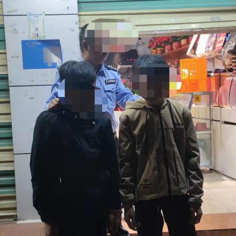 解放派出所现场抓获两名盗窃嫌疑人