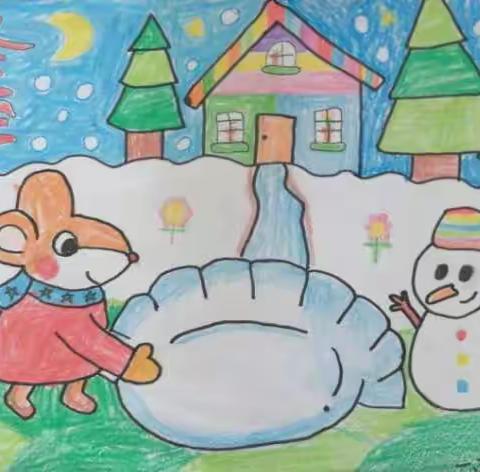 冬至绘画——河东小学一年级三班