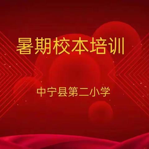 教师培训共成长，蓄势待发新征程——2023年中宁县第二小暑期校本培训