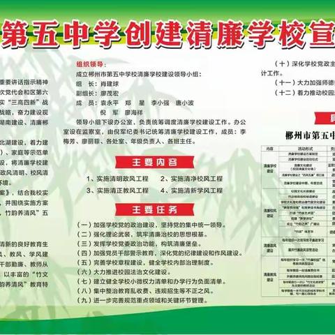 郴州市第五中学清廉校园建设之清廉校园书法展