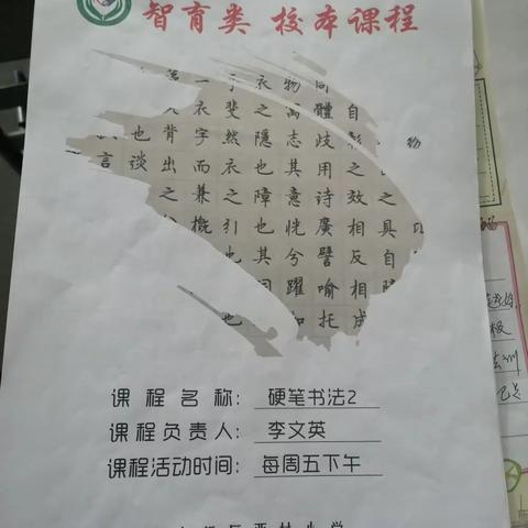 校本课程硬笔书法（2）