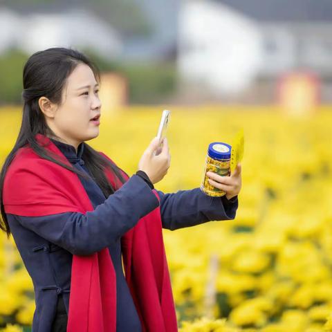 菊花丛中女主播