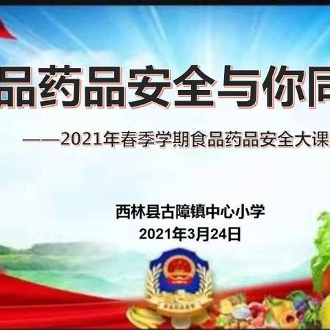 西林县古障镇中心小学开展食品药品安全大课堂进校园活动