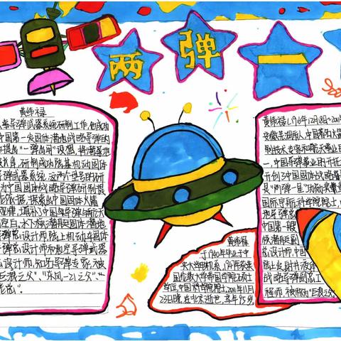 精彩展示| “两弹一星”科学家手抄报