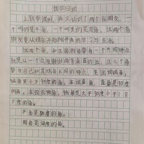 数学日记，别样精彩——滨河小学四(4)班数学日记