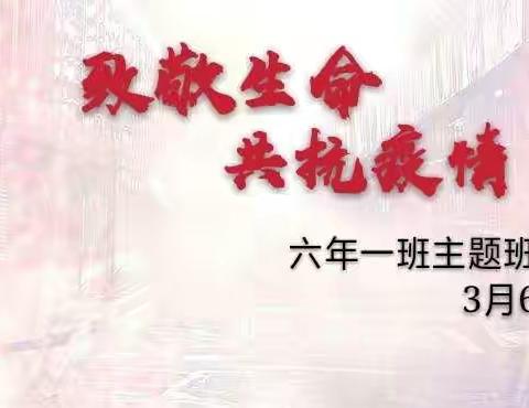 致敬生命  共抗疫情－－九台区第二实验小学六年一班主题班会