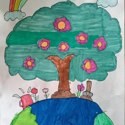 小手拉大手 共筑绿色梦——东文山幼儿园植树节活动