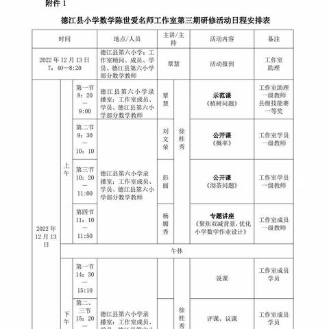 德江县陈世爱名师工作室第三期研修活动以《聚焦双减，优化小学数学作业设计》为主题在六小开展