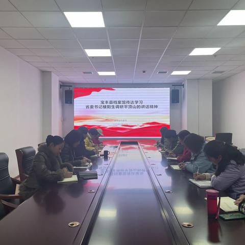 宝丰县档案馆传达学习省委书记楼阳生调研平顶山讲话精神