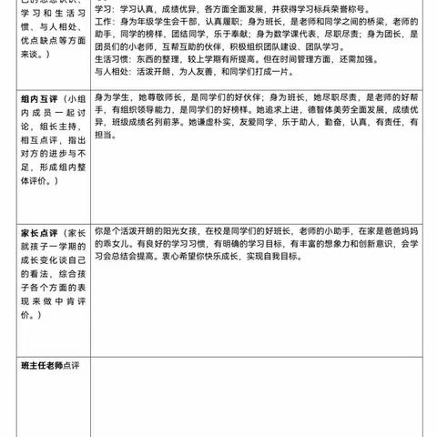凌云团的期末评价