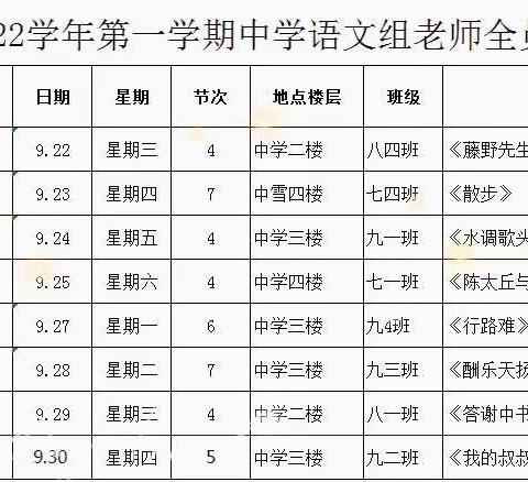 展语文风采，促教师成长——中学语文组校内公开课活动纪实