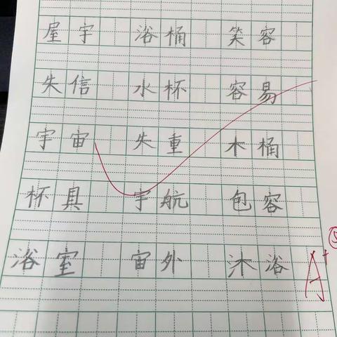 5月18日听写 书写优秀反馈