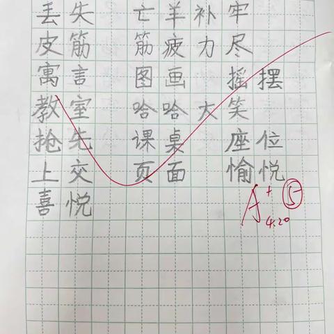 4月20日听写 书写优秀展播