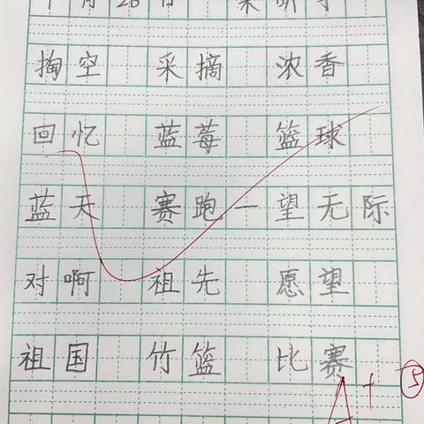 4月26日听写 书写优秀展播